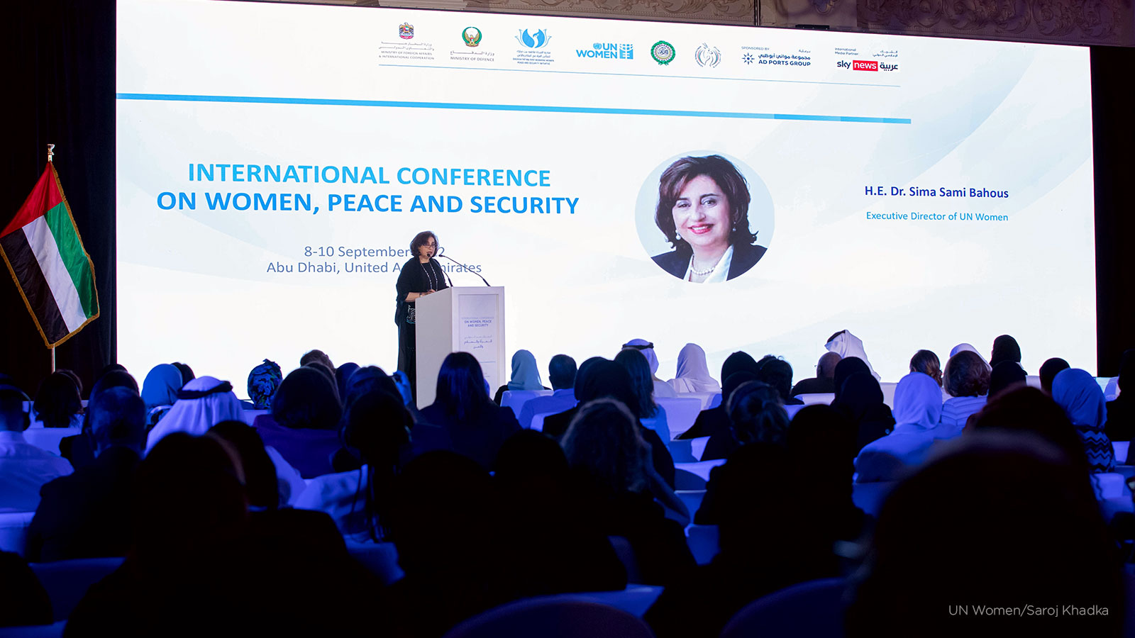 الكلمة الافتتاحية للمديرة التنفيذية لهيئة الأمم المتحدة للمرأة، سيما بحوث، في مؤتمر أبو ظبي الدولي للمرأة والسلام والأمن،  8 سبتمبر 2022 