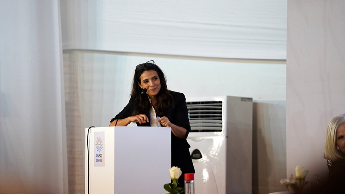 Ms. Susanne Mikhail, UN Women Regional Director for the Arab States, giving her remarks at the side-event.
