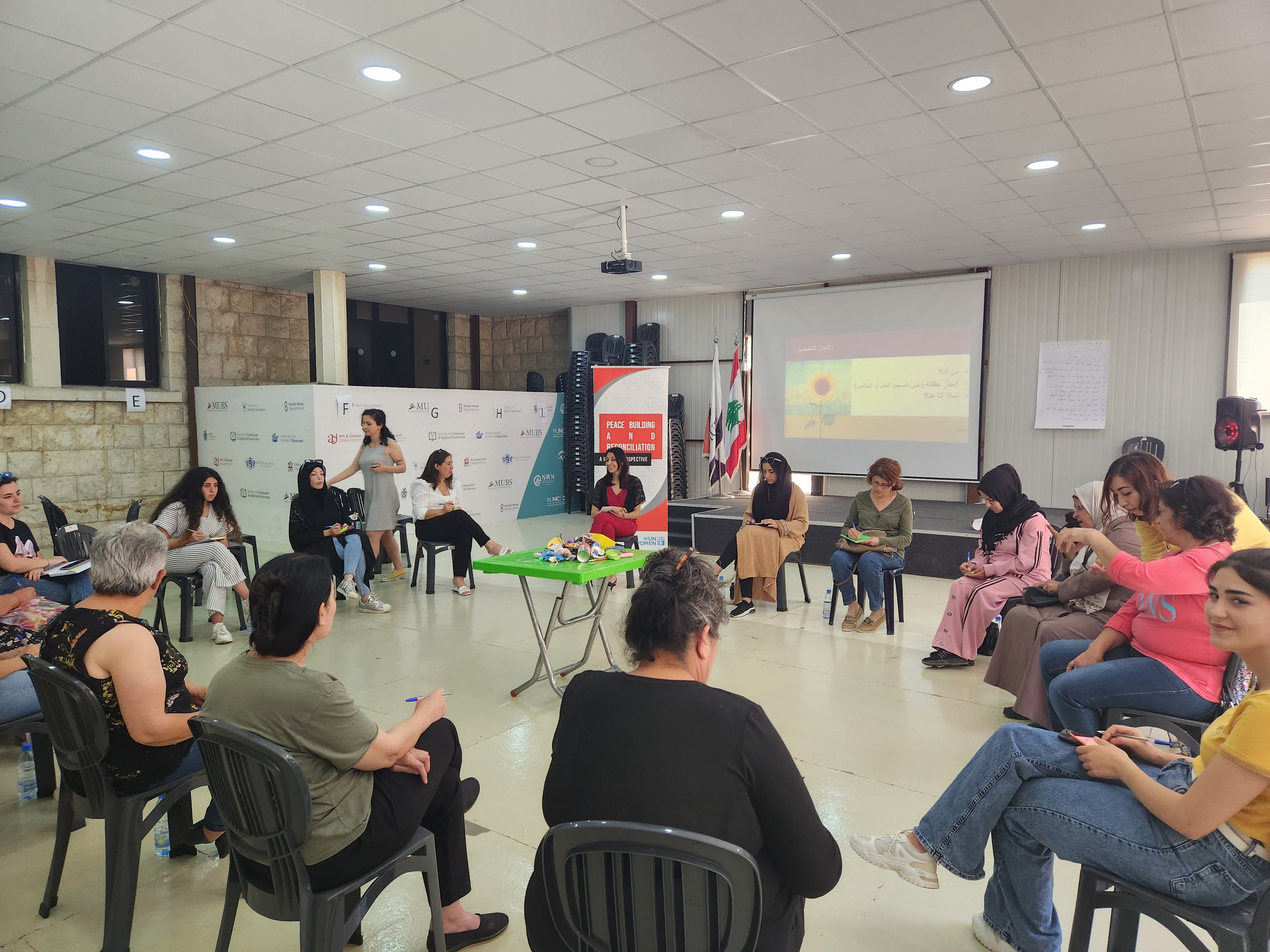 Women participants sitting in a circle