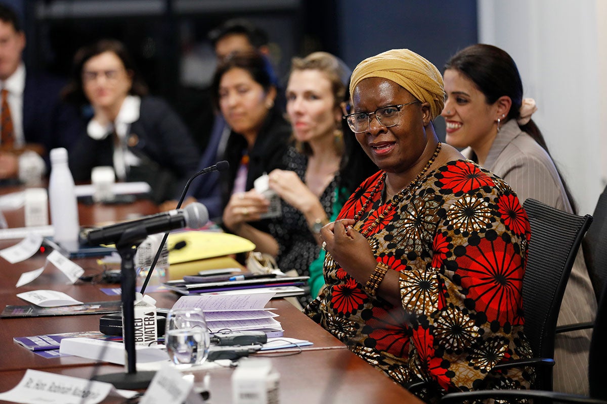 UN Women Deputy Executive Director Nyaradzayi Gumbonzvanda speaking at the high-level Generation Equality dialogue on the margins of the Summit of the Future, hosted by UN Women on 22 September 2024. Photo: UN Women/Ryan Brown