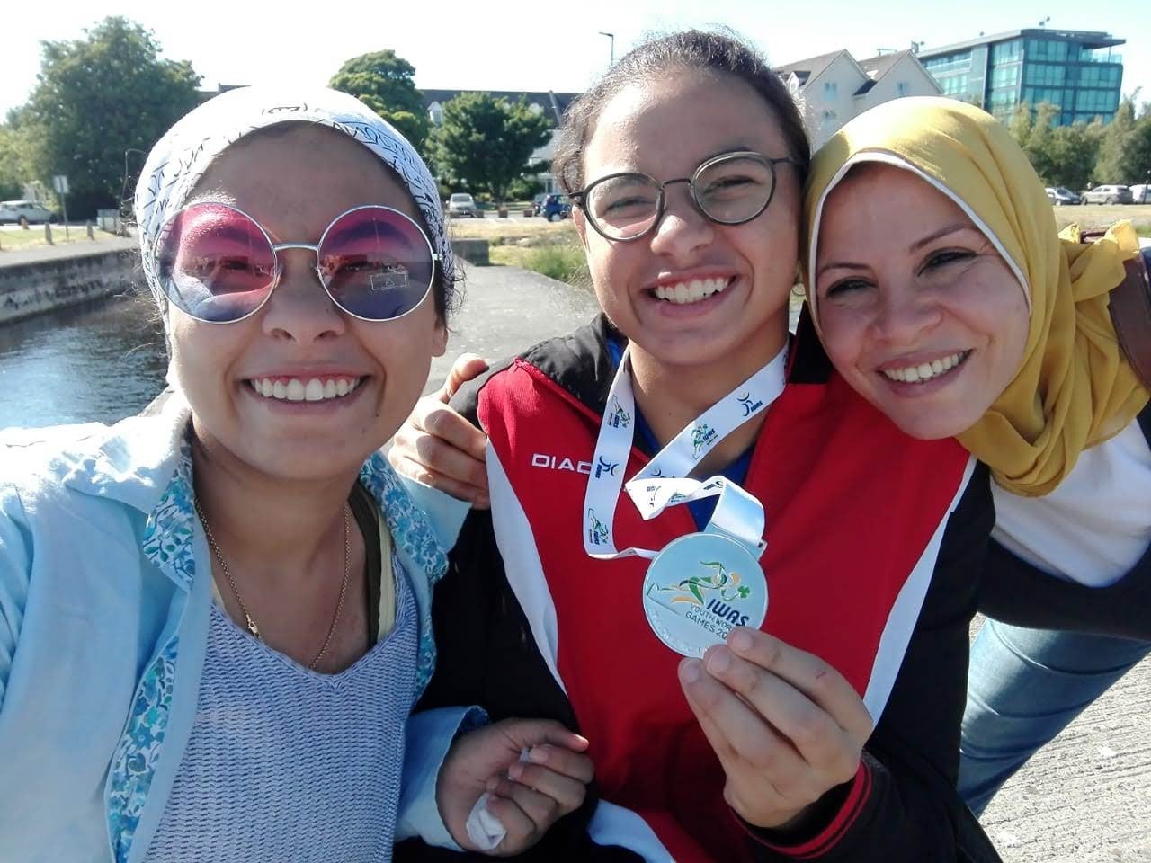 Malak Abdelshafi (middle) with her mother (right) and her sister (left). Photo: Courtesy of Malak Abdelshafi