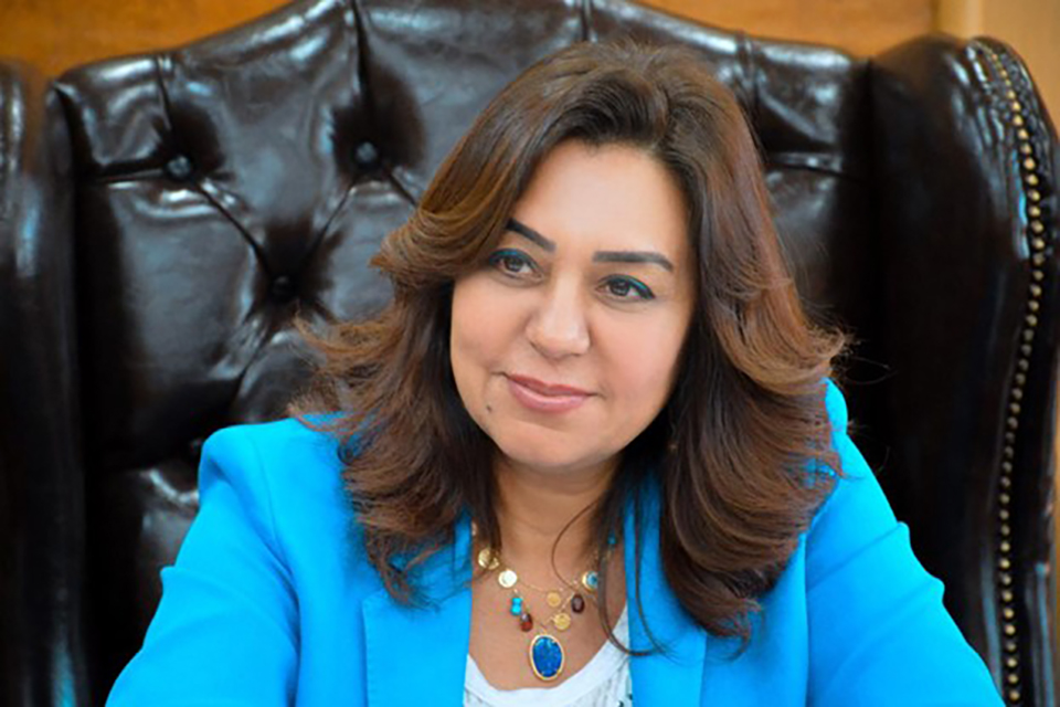 Dr. Manal Awad in her office. Photo Credit: Courtesy of Governorate of Damietta