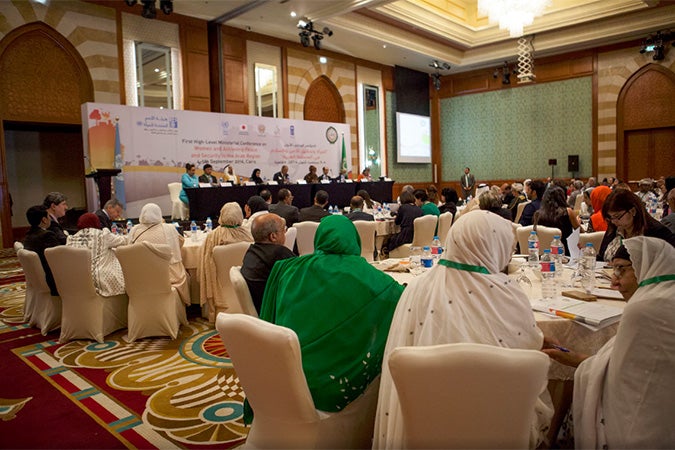 The opening of the first ministerial conference on “Women and Achieving Peace and Security”. Photo: UN Women/ Yara Saed.