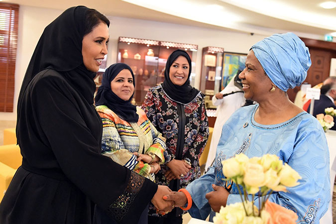 Ms. Mlambo-Ngcuka speaks with national stakeholders and partners working on women’s issues. Photo: Supreme Council for Women Bahrain