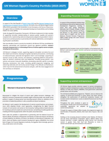 UN Women Egypt's Country Portfolio 