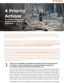 Advocacy Note: 4 Priority Actions for Gender Equality in the Humanitarian Response in the Gaza Strip