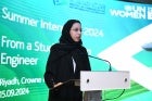 Raghad AlSykhan speaking at the Nokia internship 2024 graduation ceremony, 15 September.